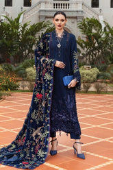 Maria.B - Winter Luxe Collecton - Twill Linen - Navy Blue - WL#1312