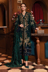 Maria B - Winter Luxe Collecton - Velvet Suit - Emerald Green - WL#1302