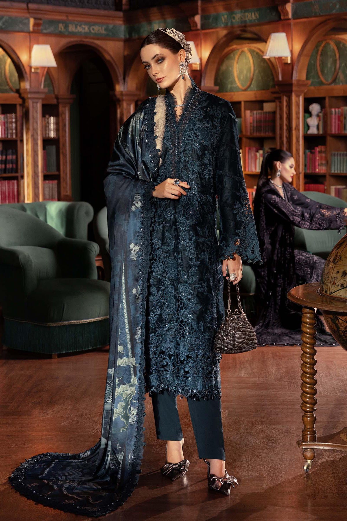 Maria.B  - Winter Luxe Collecton -  Velvet Suit - Teal - WL#1310