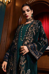 Maria B  - Winter Luxe Collecton -  Velvet Suit - Emerald Green - WL#1302