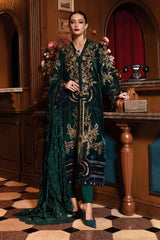 Maria B  - Winter Luxe Collecton -  Velvet Suit - Emerald Green - WL#1302
